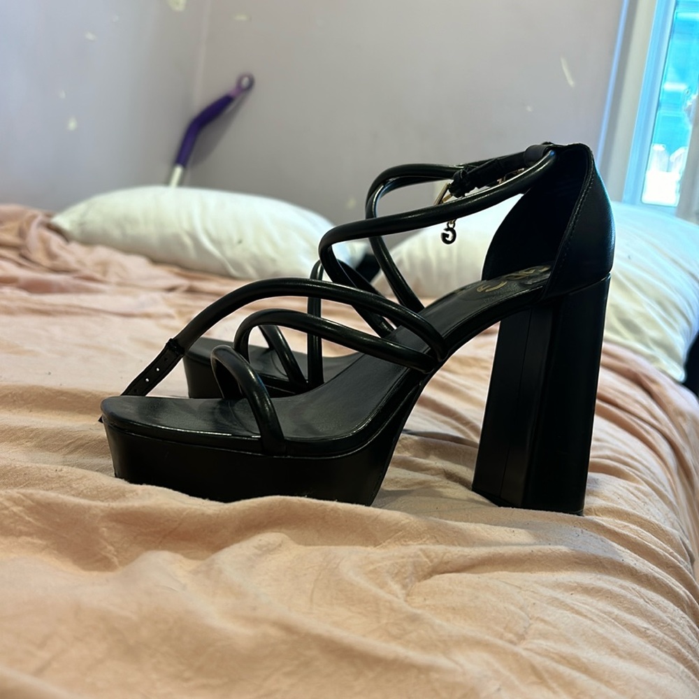 Black Heels platform chunky strappy